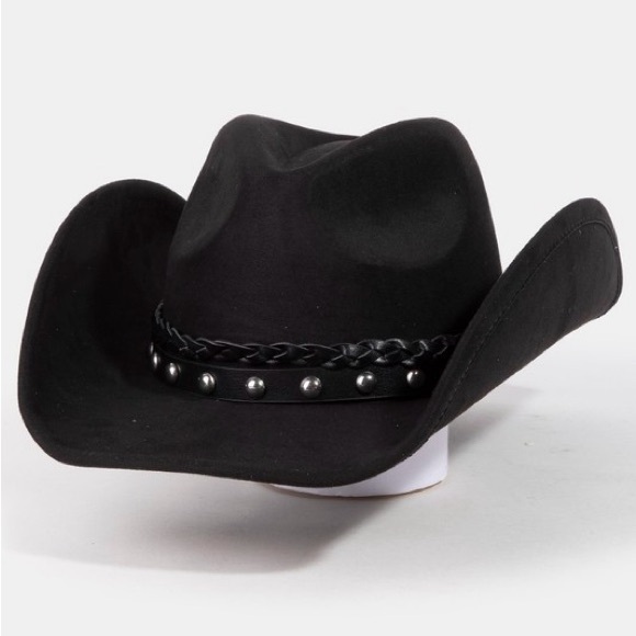 Black Studded Cowboy Hat - Picture 7 of 7